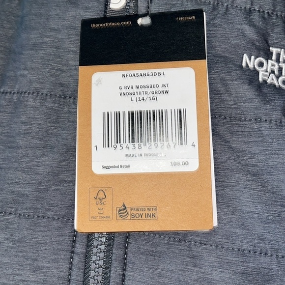 THE NORTH FACE REVERSIBLE MOSSBUD SWIRL JACKET GIRLS' SIZE 14-16 - Picture 4 of 10